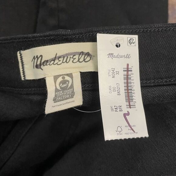 Madewell Jeans Black Mid Rise Kick Out Stretch Denim Womens Size 34 (tag 32) NEW - Picture 8 of 15